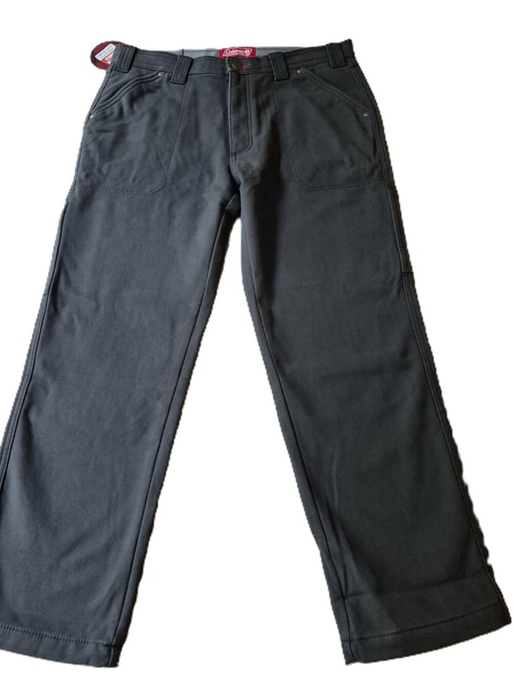 NWT Coleman Fleece Lined Workwear Pants 34x30 Gray Cargo Canvas Stretch Warm